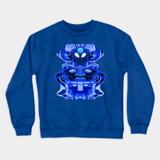 olmec alien totem with robotic mexican patterns in gemini cloth Crewneck Sweatshirt